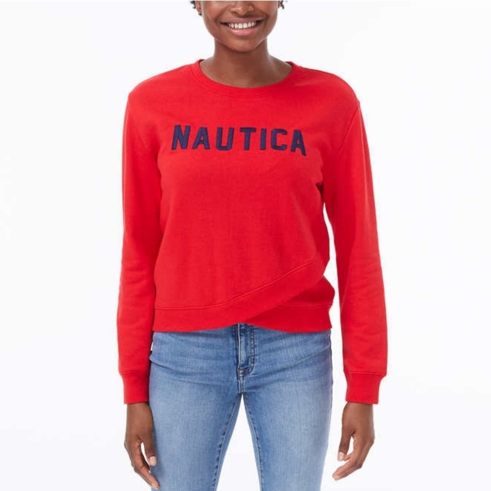 New Nautica Women's Crew Sweatshirt French Terry